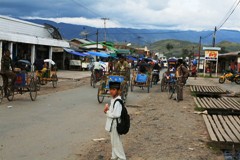 in Wamena op straat