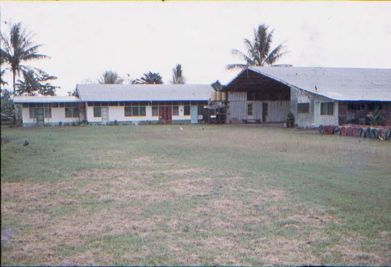 BD/37/20 -
Nabire; hangar en huis van de piloot. "Station-master" was hier jarenlang de Amerikaanse piloot Tom Benoit