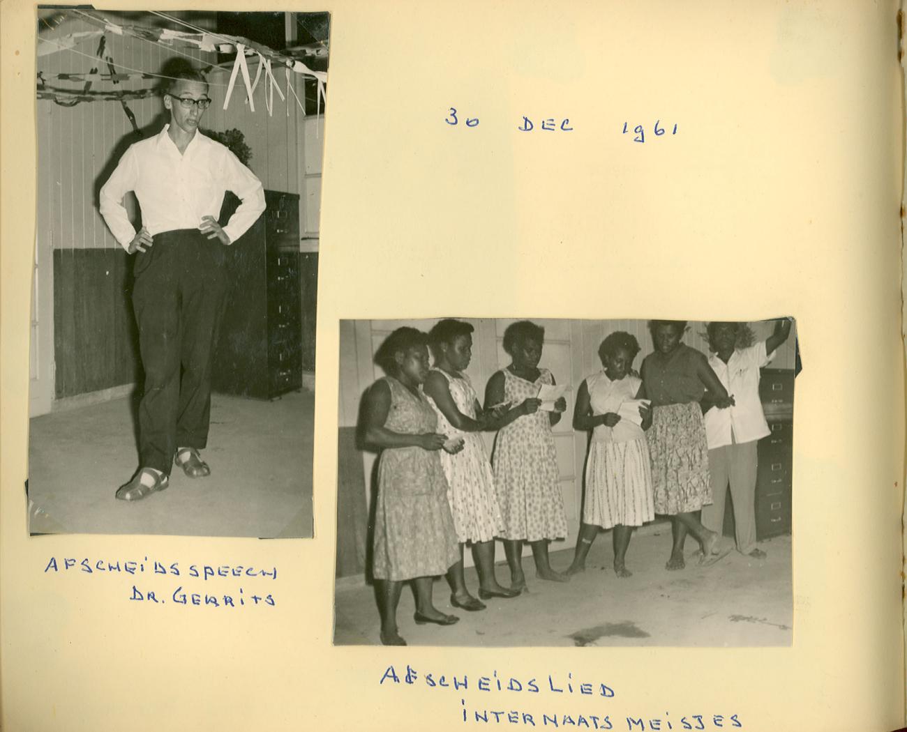 BD/83/100 - 
Speech en lied tgv afscheid van Hans Soetekouw van het ziekenhuis van Sarmi
