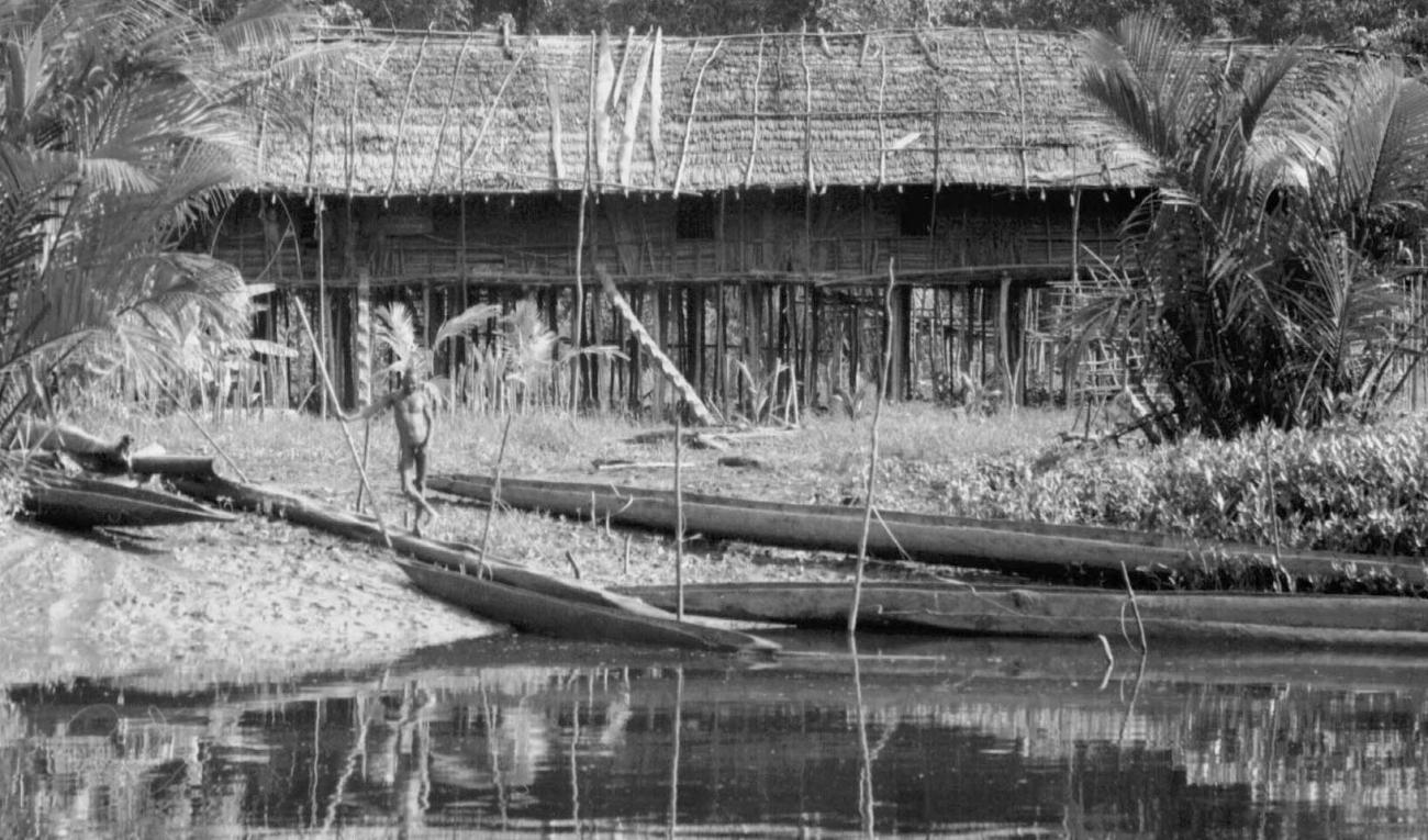BD/133/46 -
Trip Merauke-Kapi: praus on the river shore