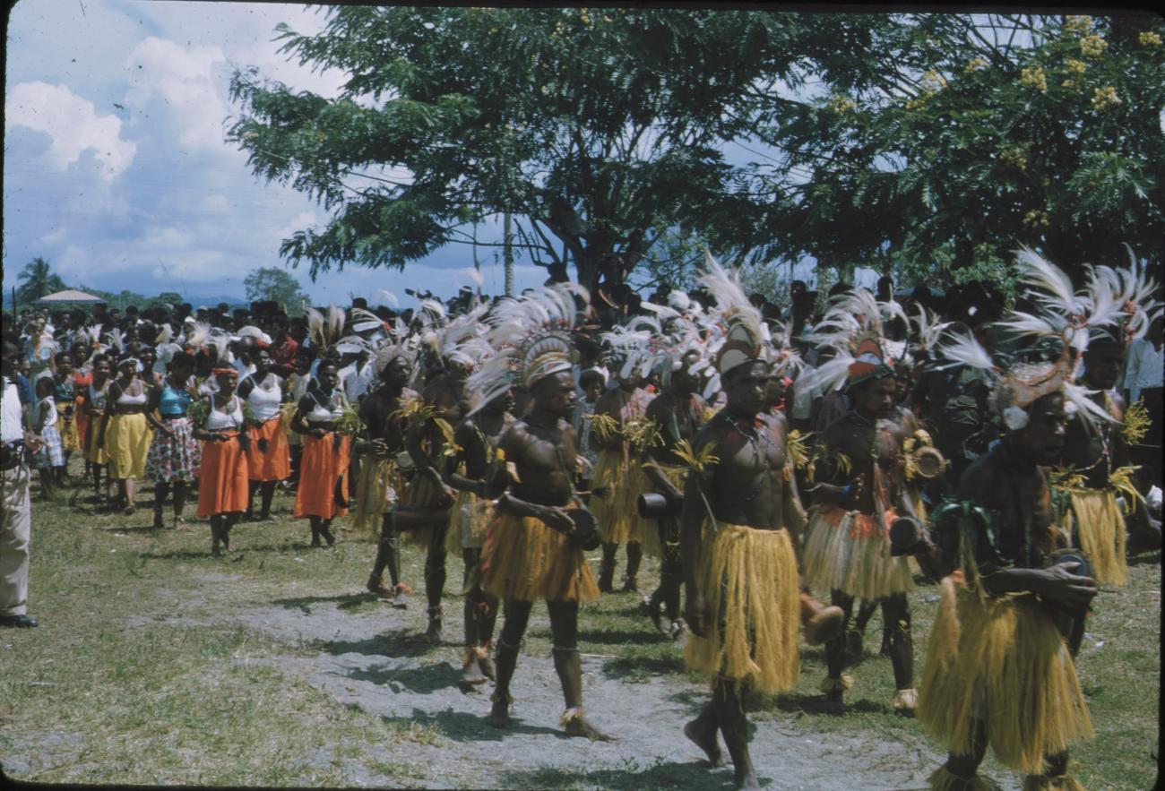 BD/171/124 -
Festiviteit, papoea's in traditionele kleding.