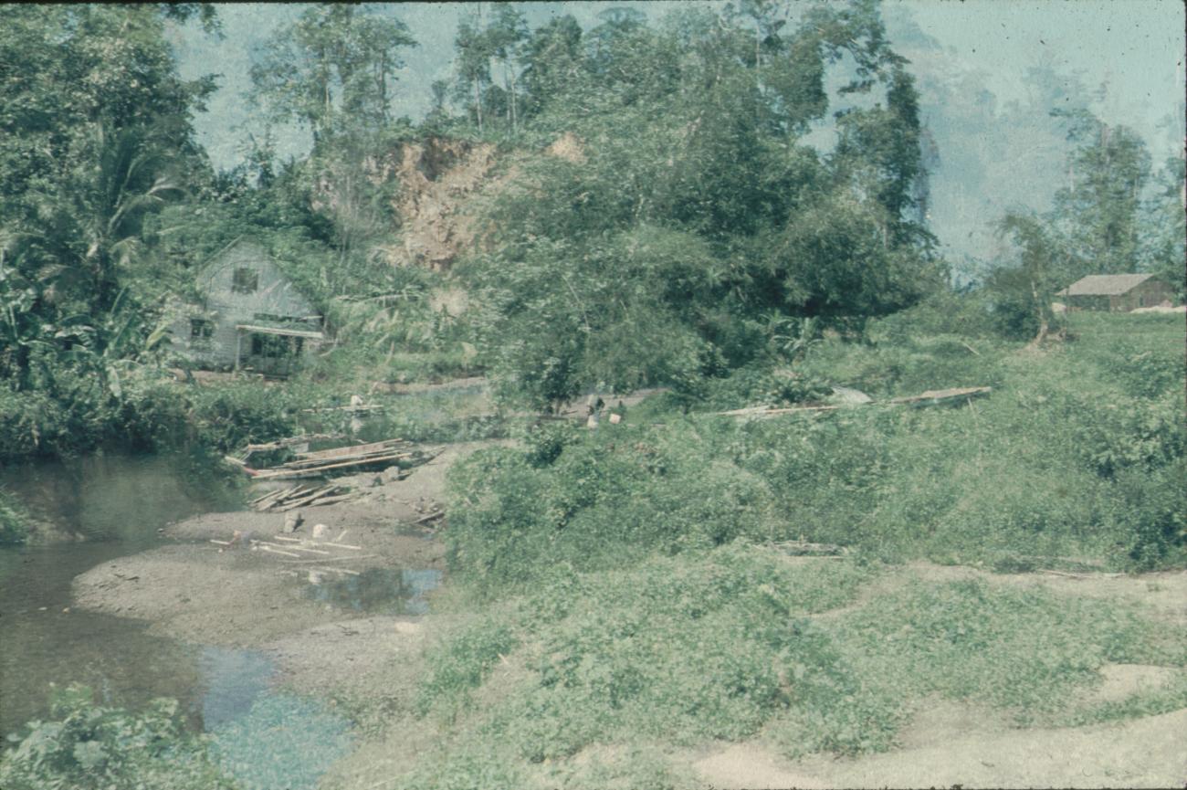 BD/171/425 -
Huis in het groen aan rivier.